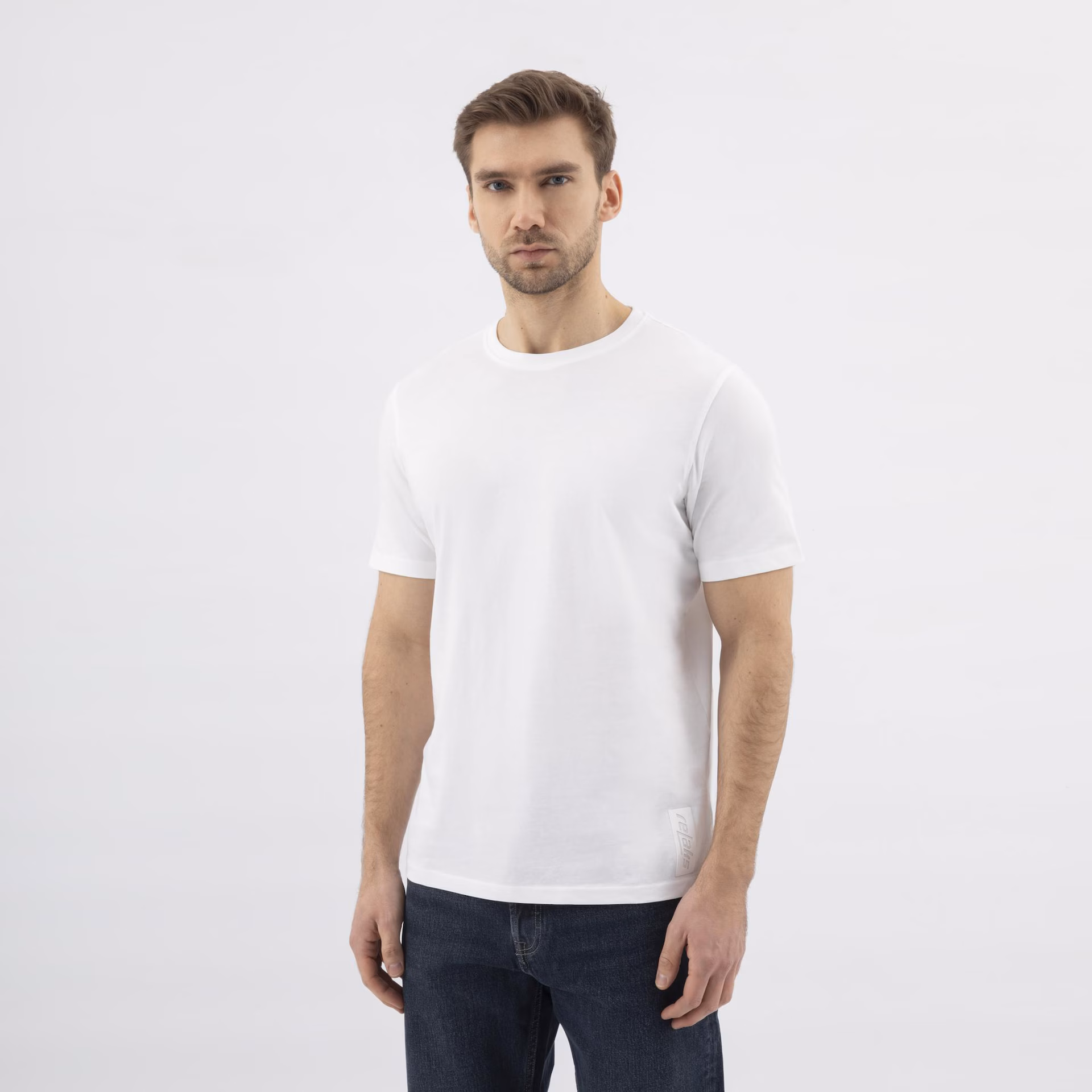 Biały bawełniany t-shirt RELAKS