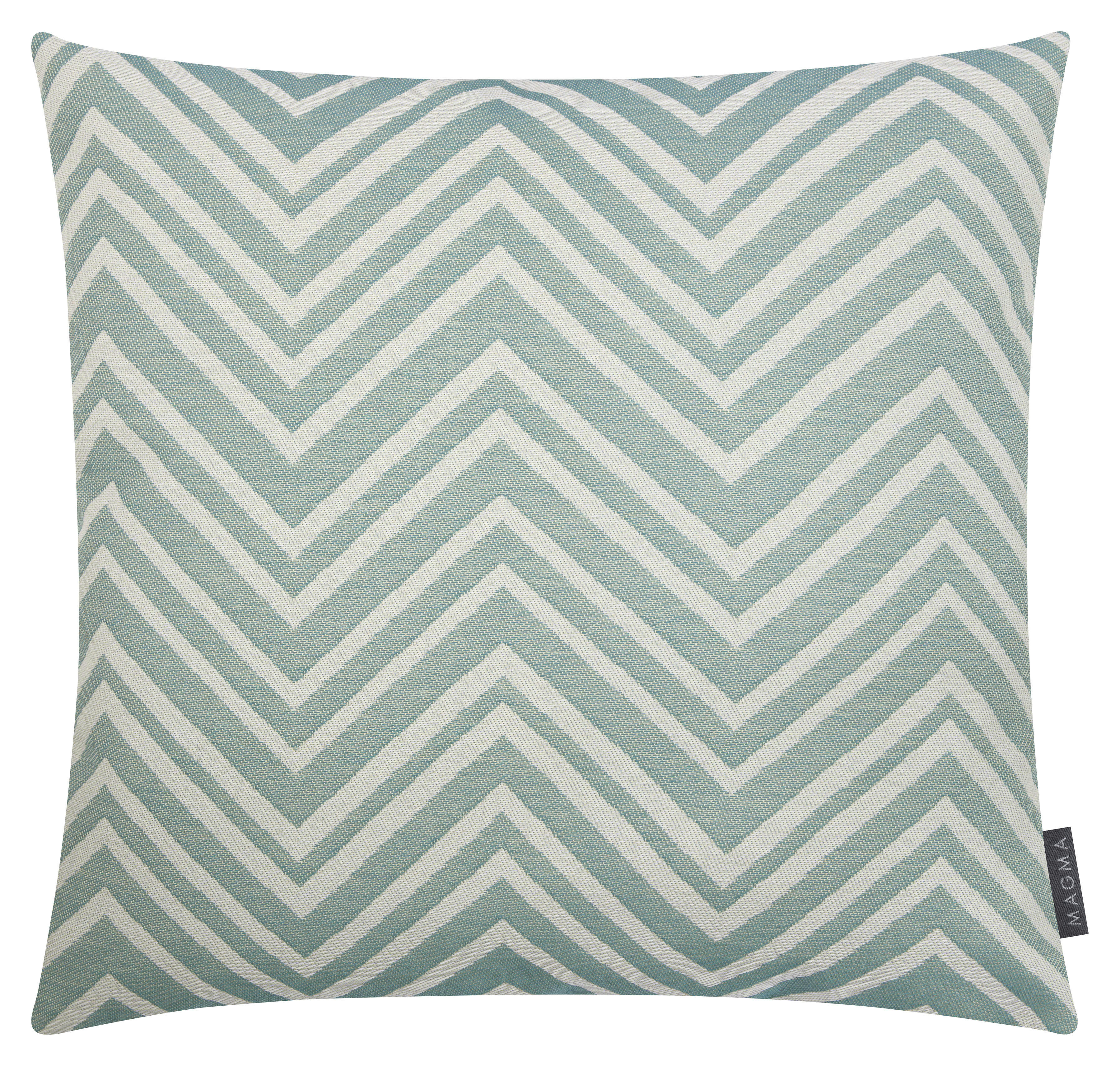 LOBOS - Housses de coussin zigzag bleu exterieur  Dralon - Lot de 2- 50x50