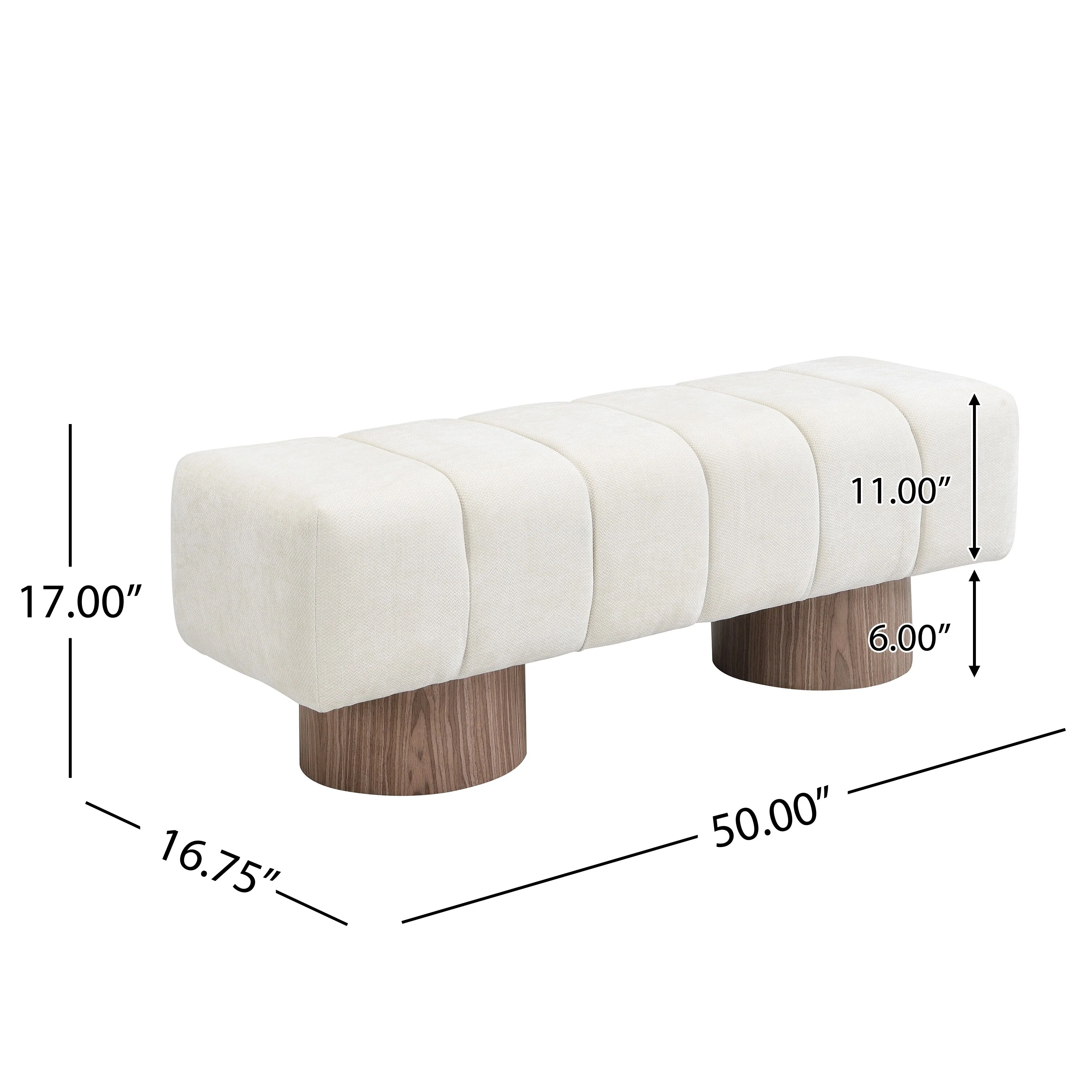 Modern Bench with Tufted Cushionon,Space-Saving Solution for Apartments