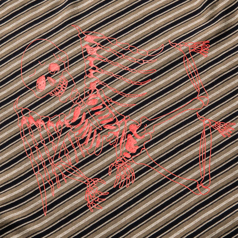 Jungles Skeleton Stripe L/S Tee - Brown Stripe