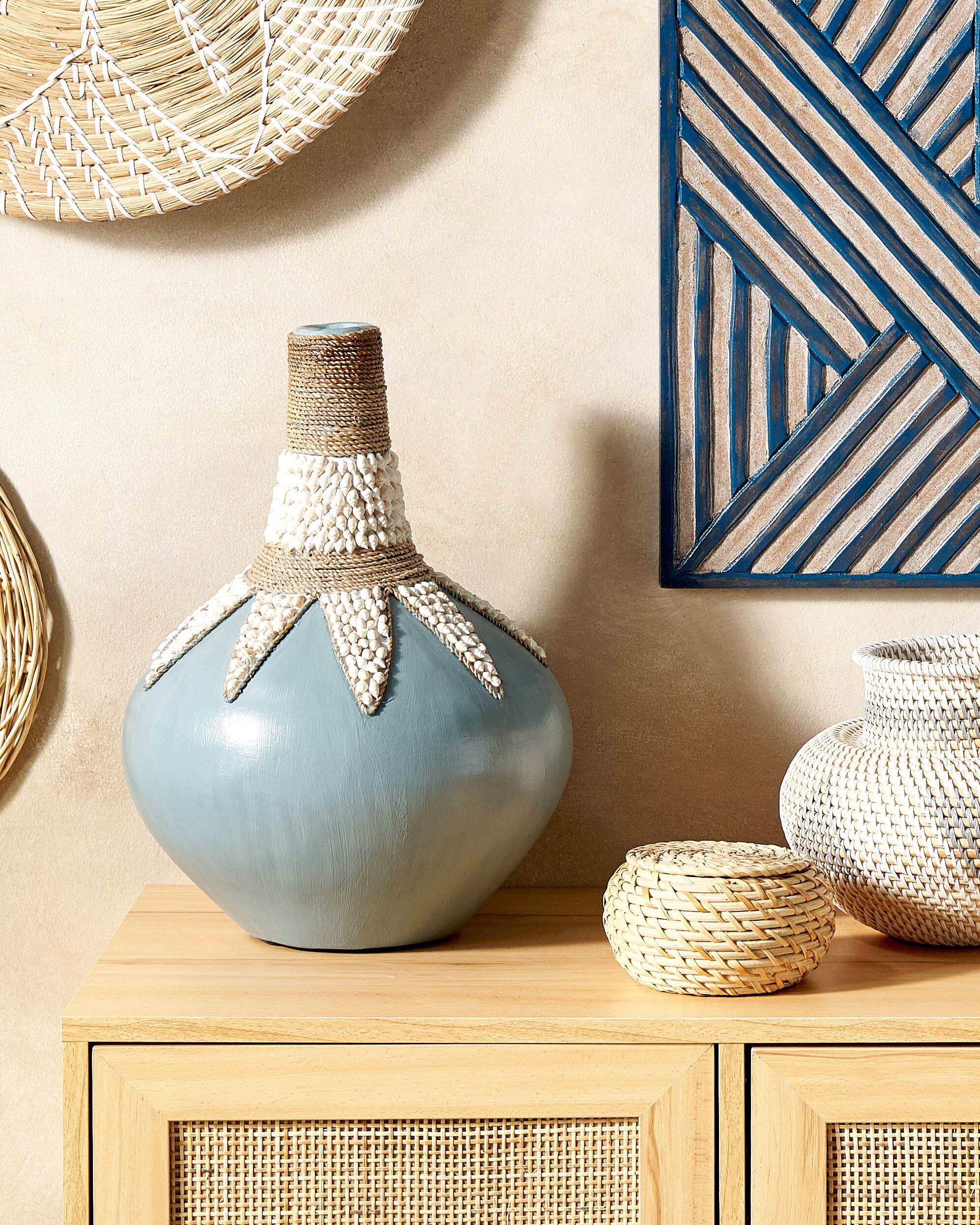 Decorative Vase SILAU Ceramic 43 cm Blue