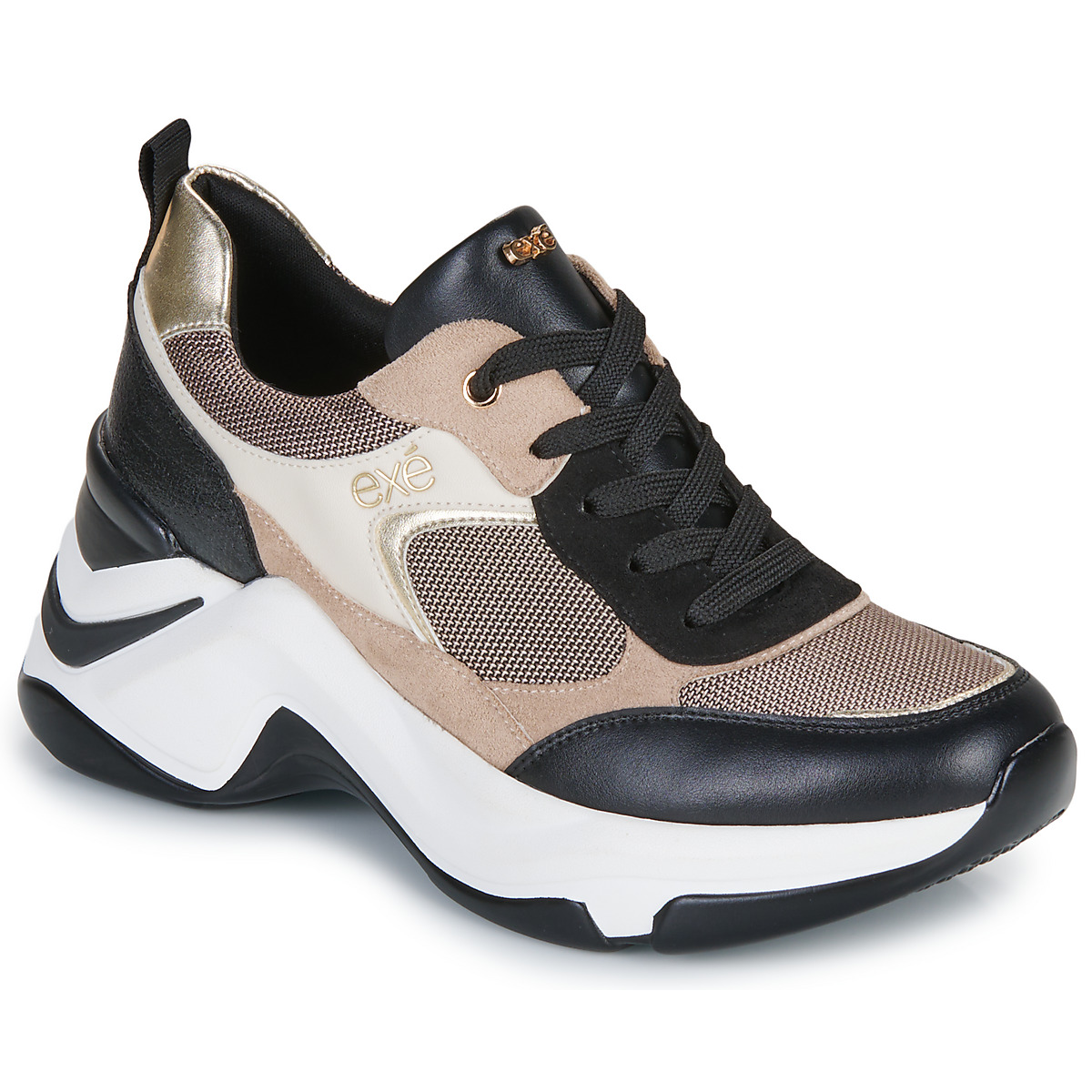 Exé Shoes - 106-22WEX123-PU-BLACK-BEIGE - Black / Beige