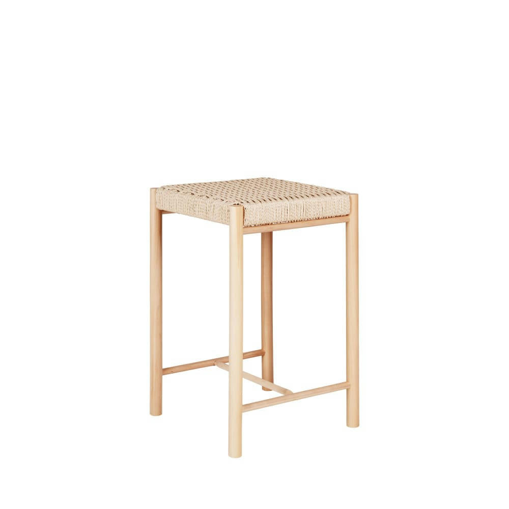 ABANO - Tabouret de bar en bois et corde 66,5cm naturel