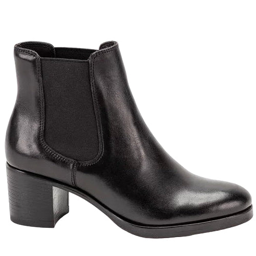 LEDER STIEFELETTE MIT BLOCKABSATZ