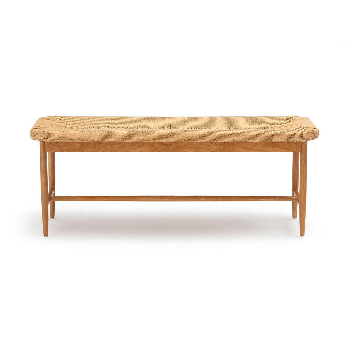 Banc chêne massif et tressage L120 cm, Andre