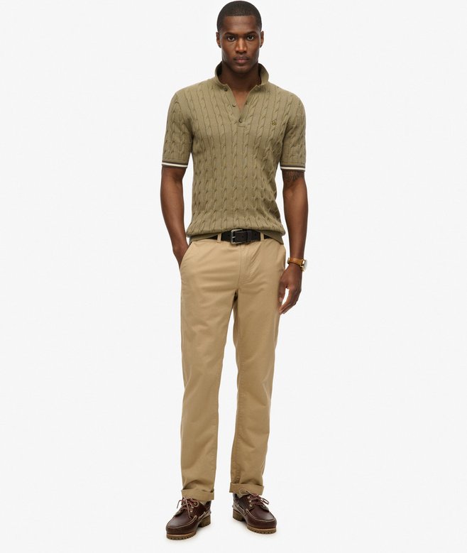 Knitted Texture Short Sleeve Polo Shirt