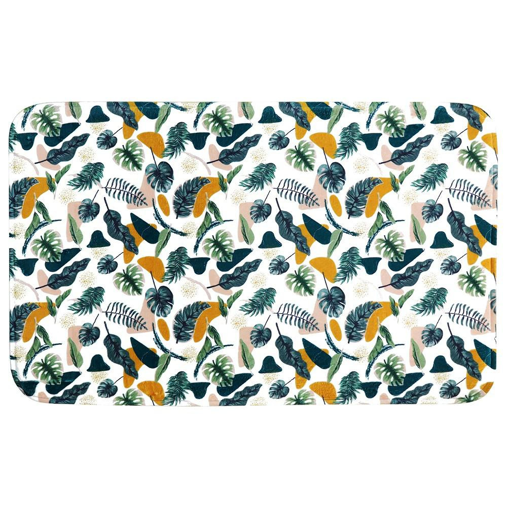 Dywanik mata 45x70 Nature liście zielony kolorowy Home