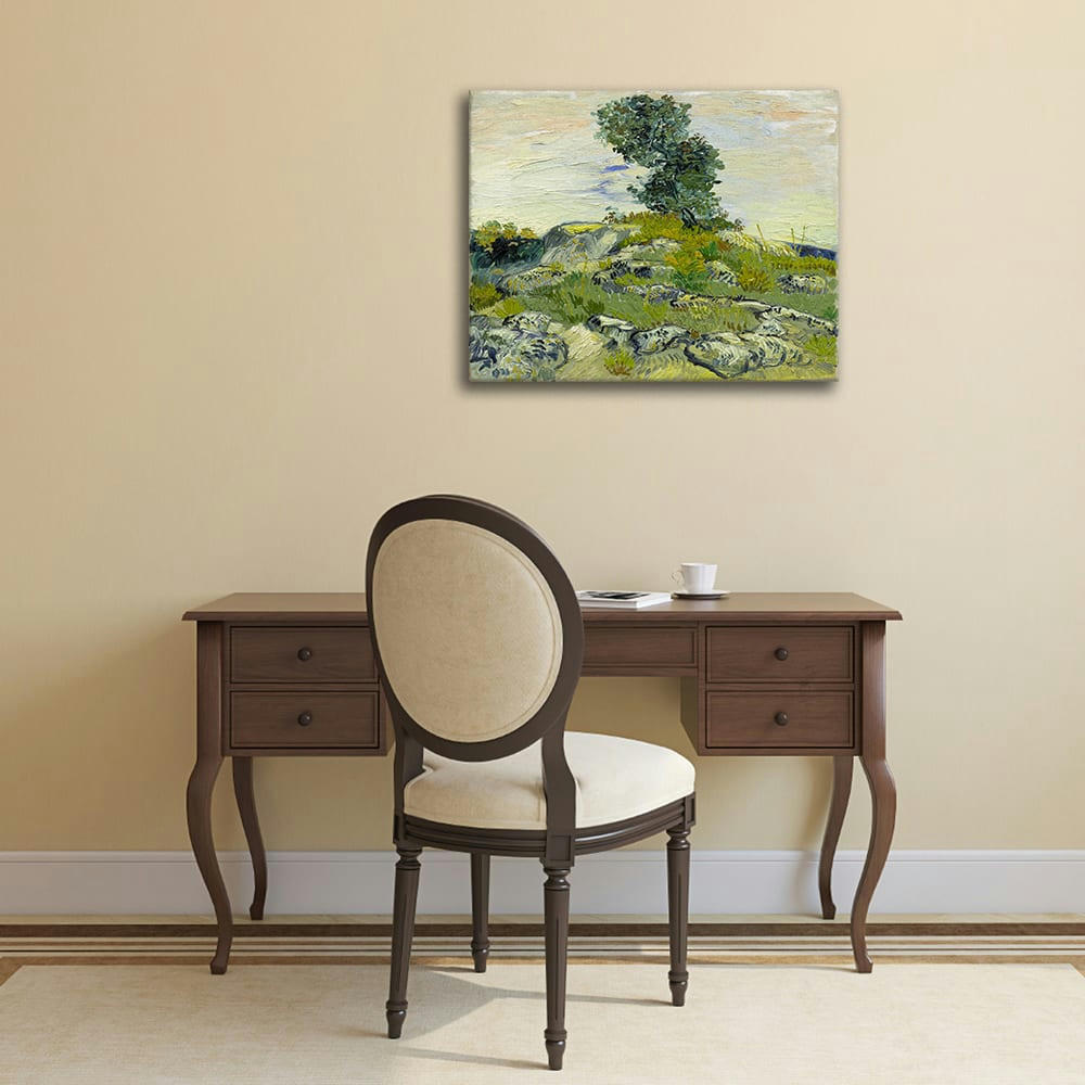 - Tableau collines rocheuses de chênes Vincent Van Gogh 60x75cm