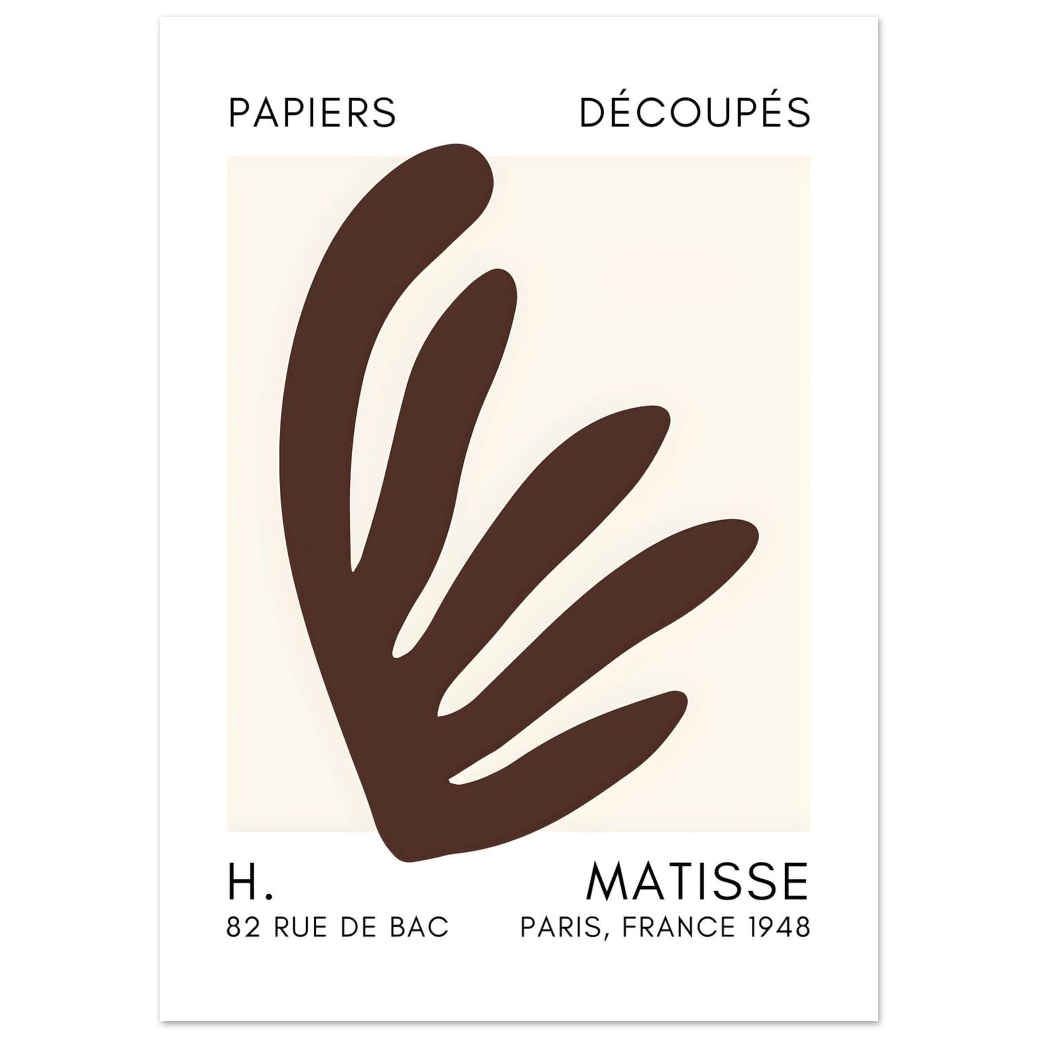 Artfulprints Poster Matisse – Aquatic impression brown  - 50x70 cm - Bruin