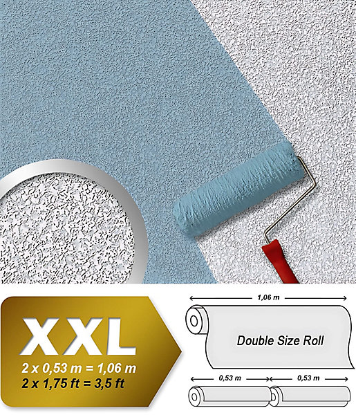Papier peint non-tissé blanc à peindre EDEM 80304BR60 à relief de type Papier ingraine