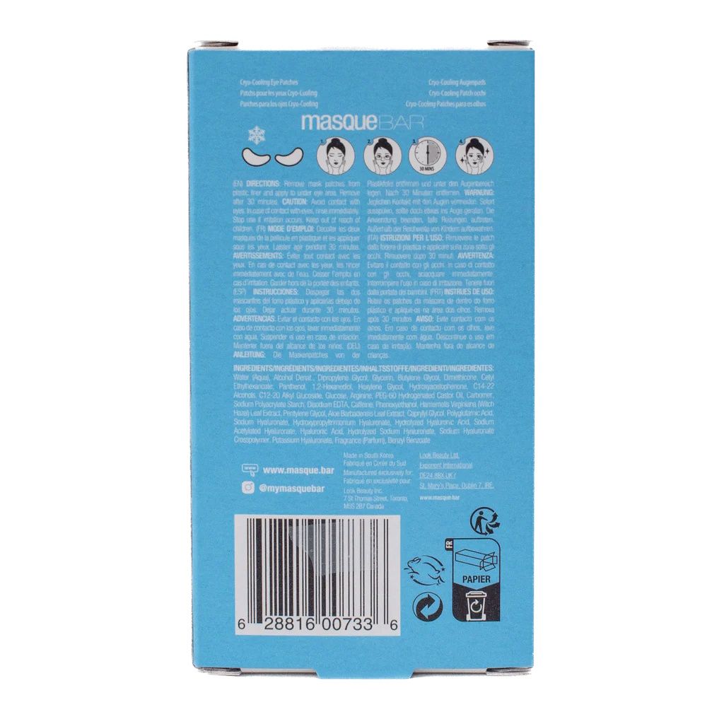 Masque BAR Cryo-Cooling Under Eye Patches Pack of 5