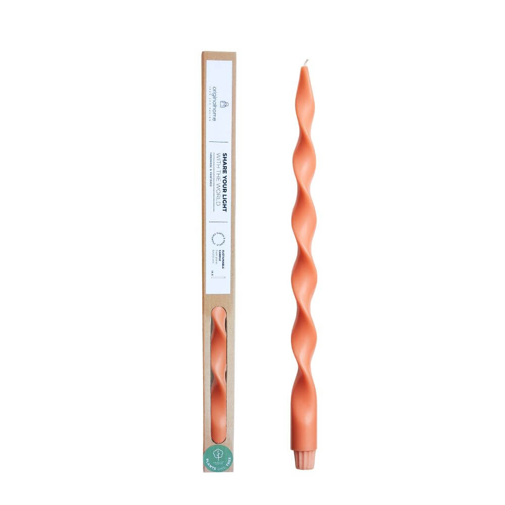 Originalhome spiraalkaars 40 cm - zalm