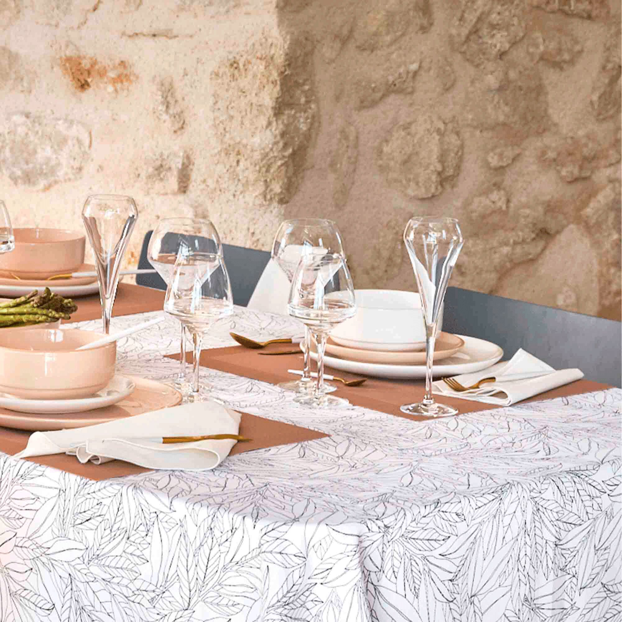 LAURIER - Gamme de linge de table en coton à motif laurier