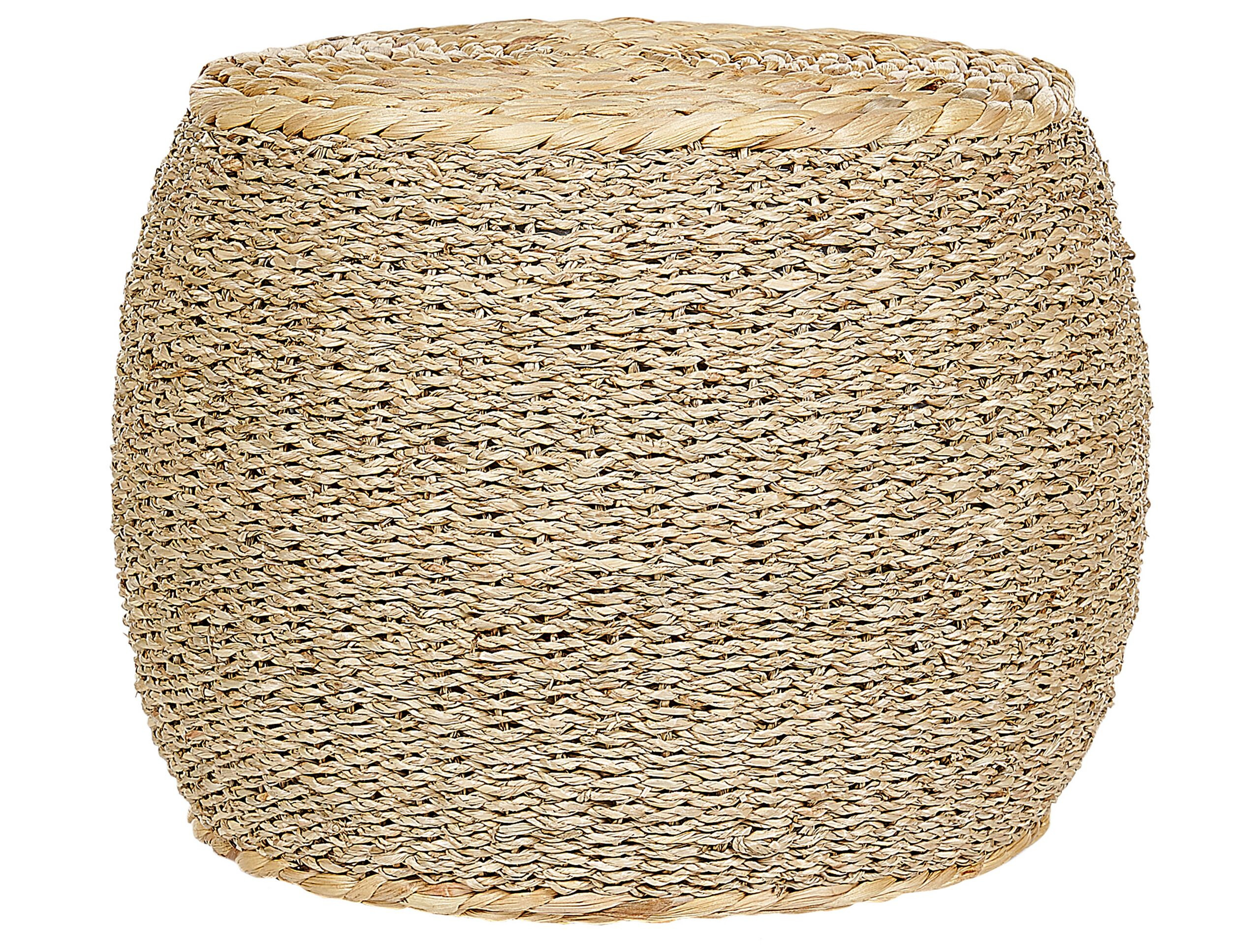 Puf pleciony podnóżek naturalny materiał40 cm