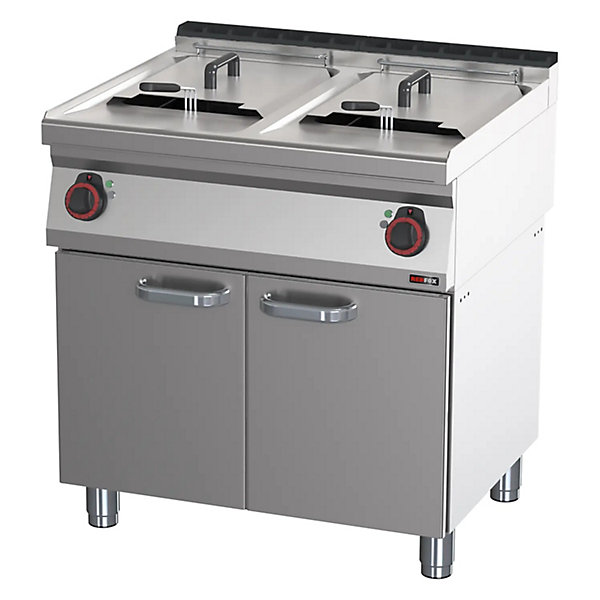 Friteuse électrique double 0,8 kW/l, 17 17 l avec soubassement 400 V FE 70/80 E - Redfox