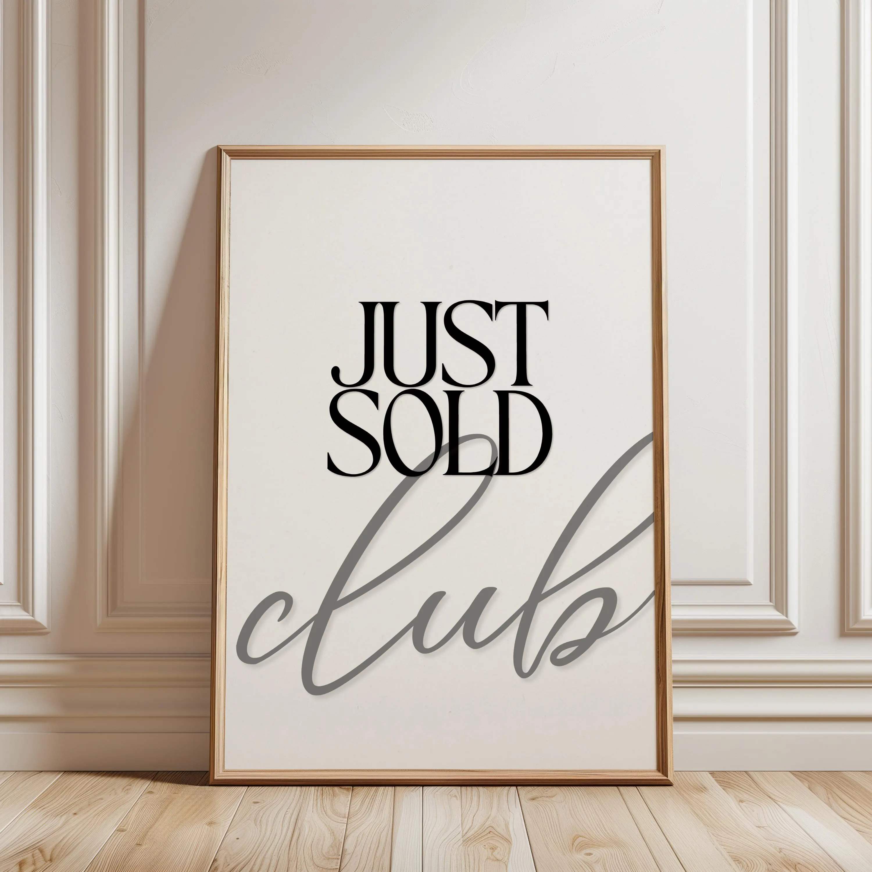 Real Estate Office Decor, Home Sold Print, Real Estate Agent Gift, Broker Office Wall Decor, Modern Realty Poster