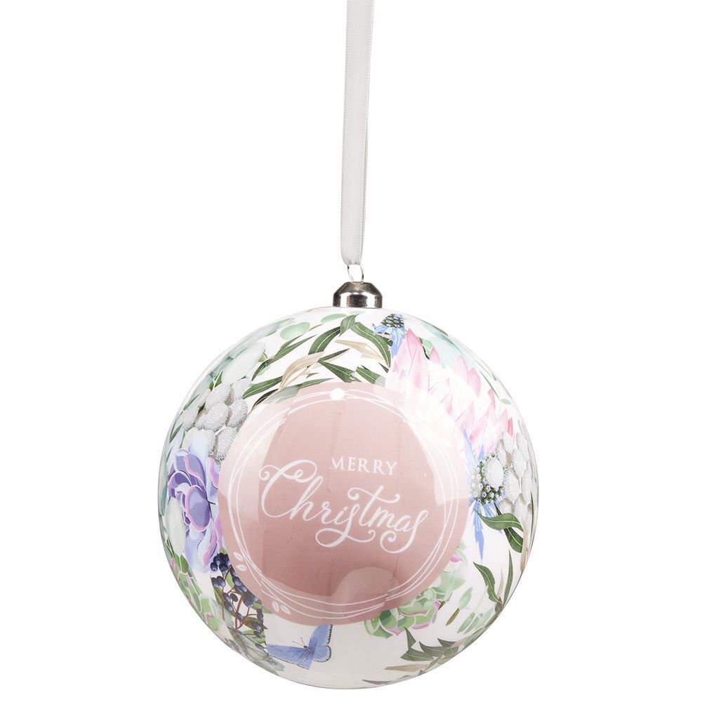 Boule de No&euml;l XL design floral Ø12cm