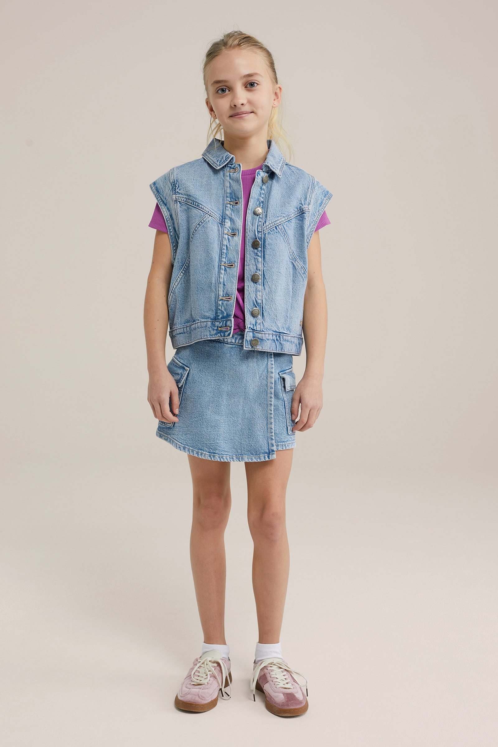 Meisjes T-shirt met knoopdetail