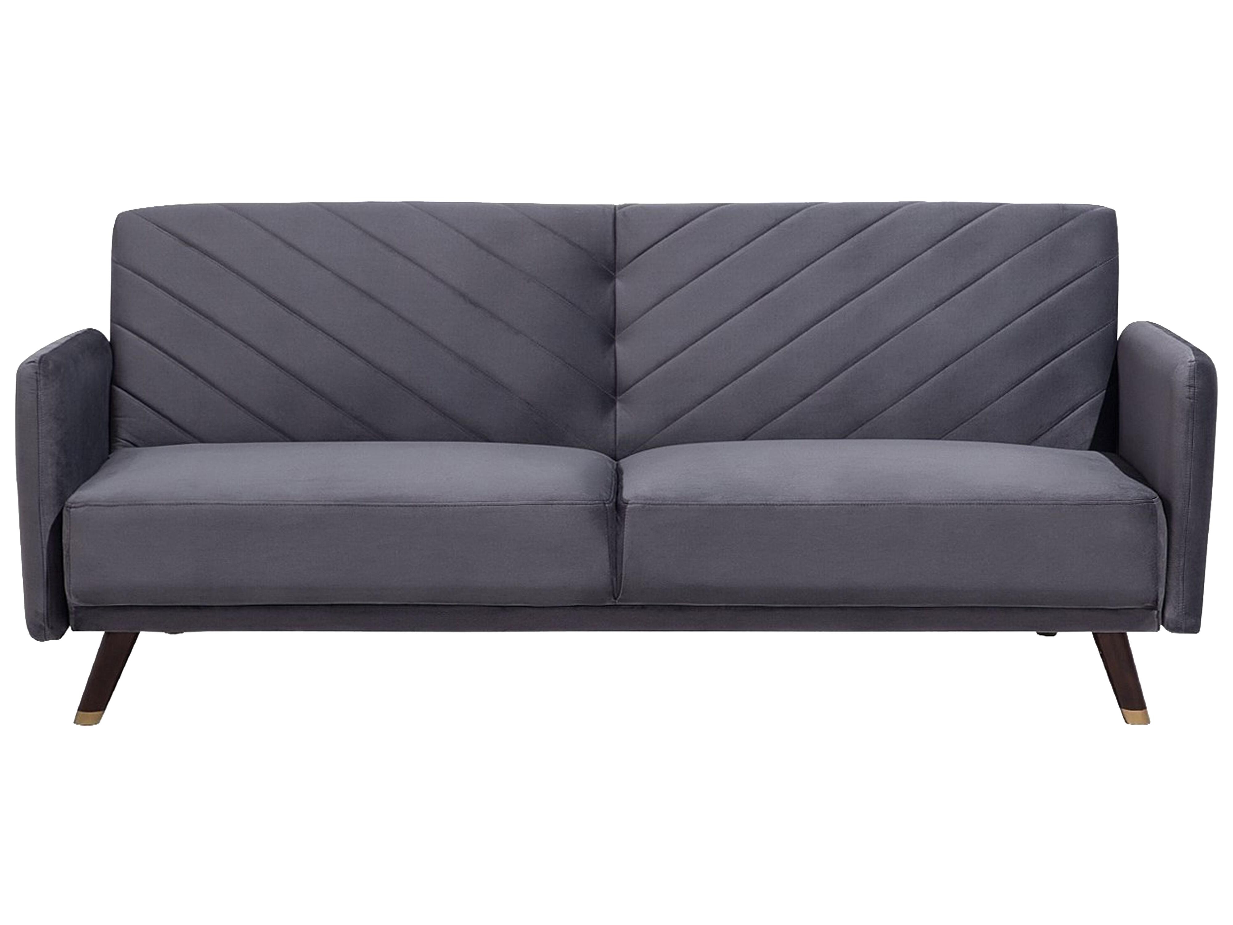 Sofa Bed 3 Seater SENJA Velvet Grey