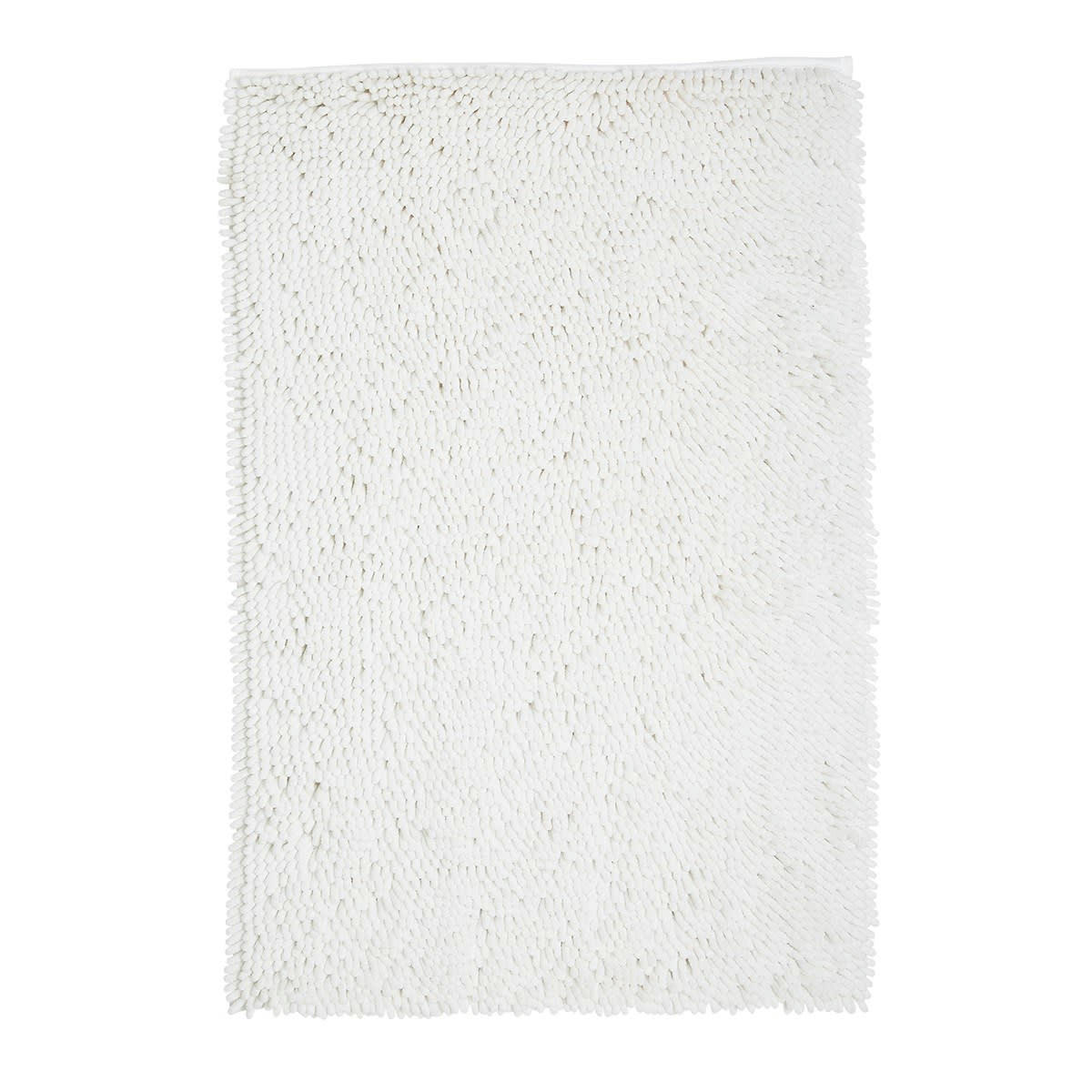 ESSENTIAL - Tapis de bain mèche uni en Polyester Blanc 50x80 cm