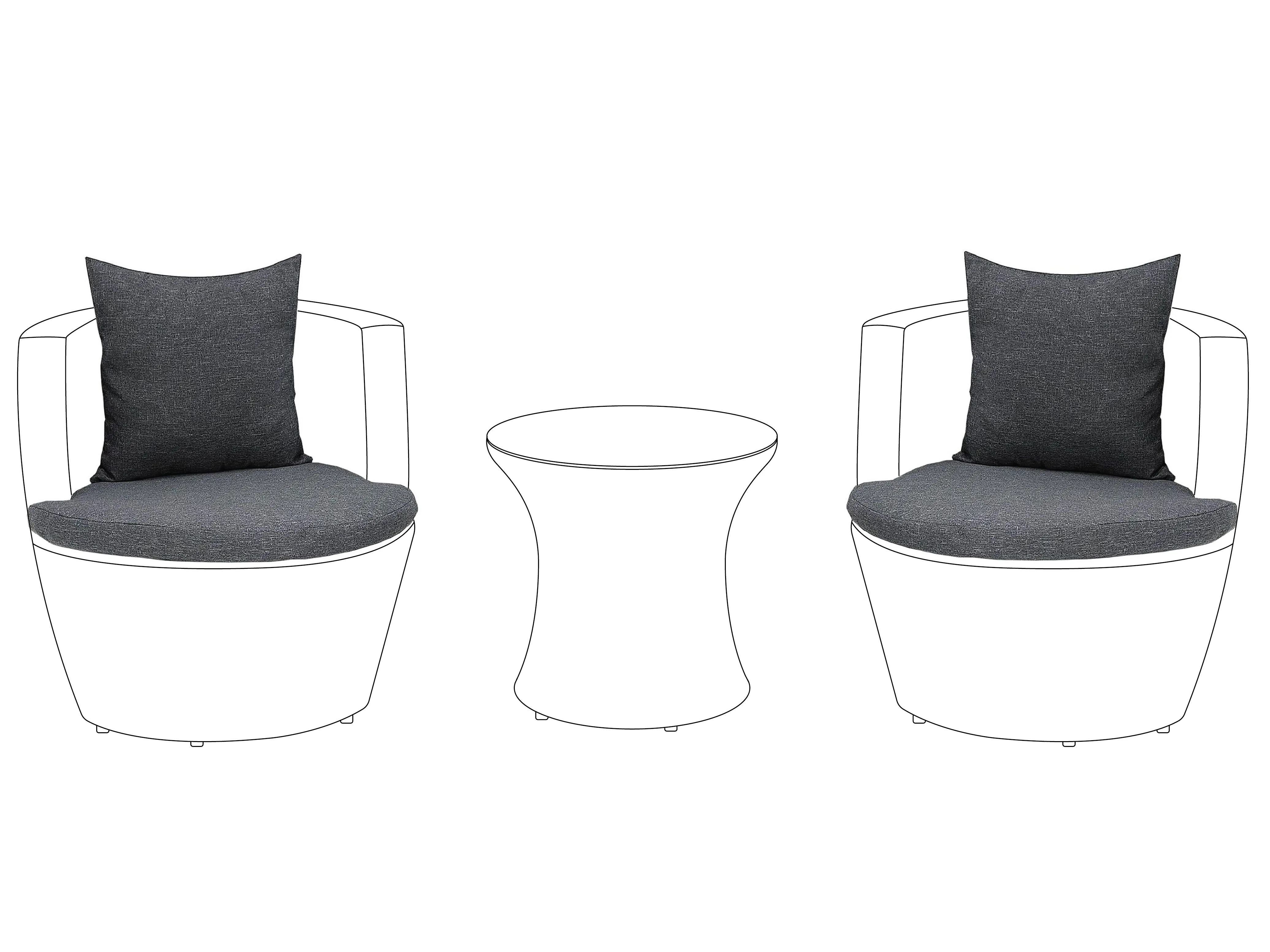 Outdoor Cushion Cover Set CAPRI Grey
