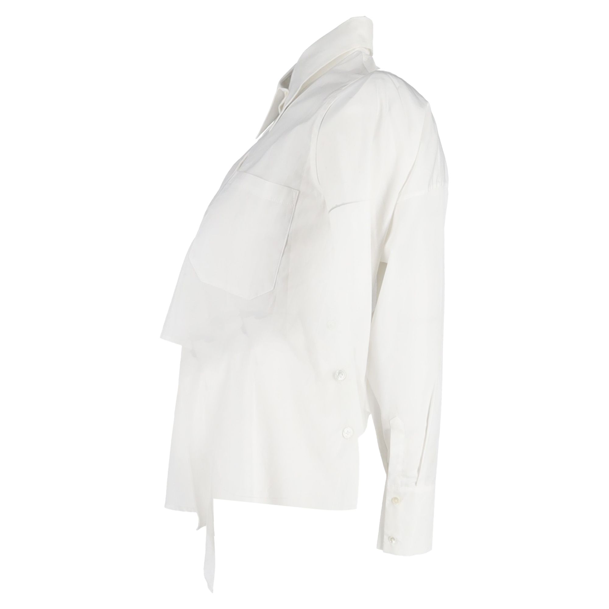 Ann Demeulemeester Preloved One Sleeve Shirt in White Cotton