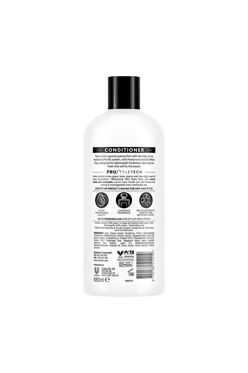 Tresemme Conditioner' Hydrate & Purify Greasy Hair with Hyaluronic Acid, 680ml