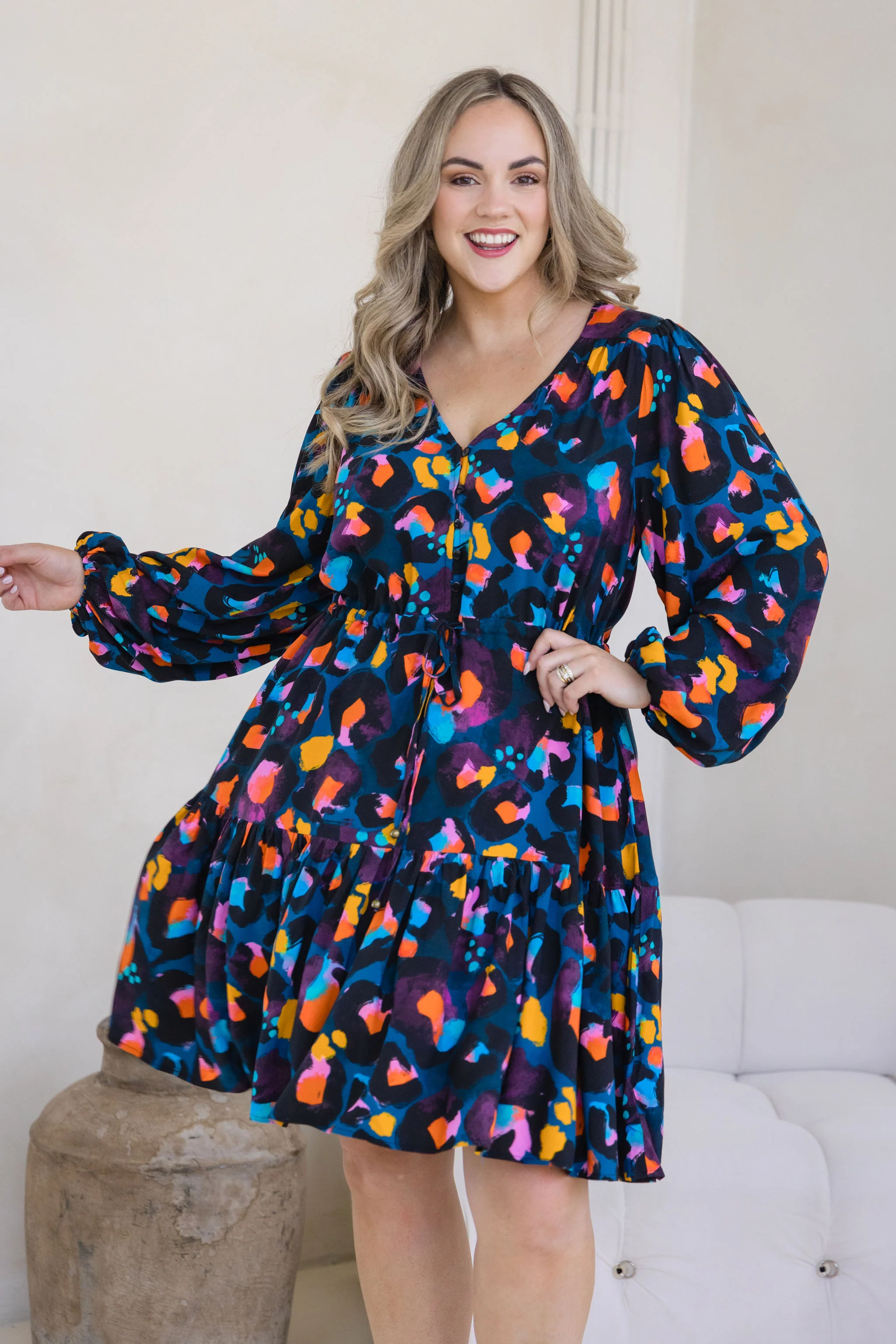 Long Sleeve Esmae Dress in Verona by Kasey Rainbow