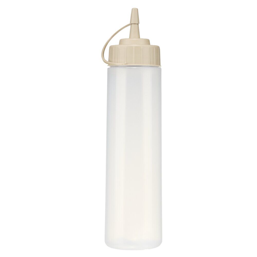 Bouteille à sauce 350ml plastique avec bouchon rattaché (3 modèles)