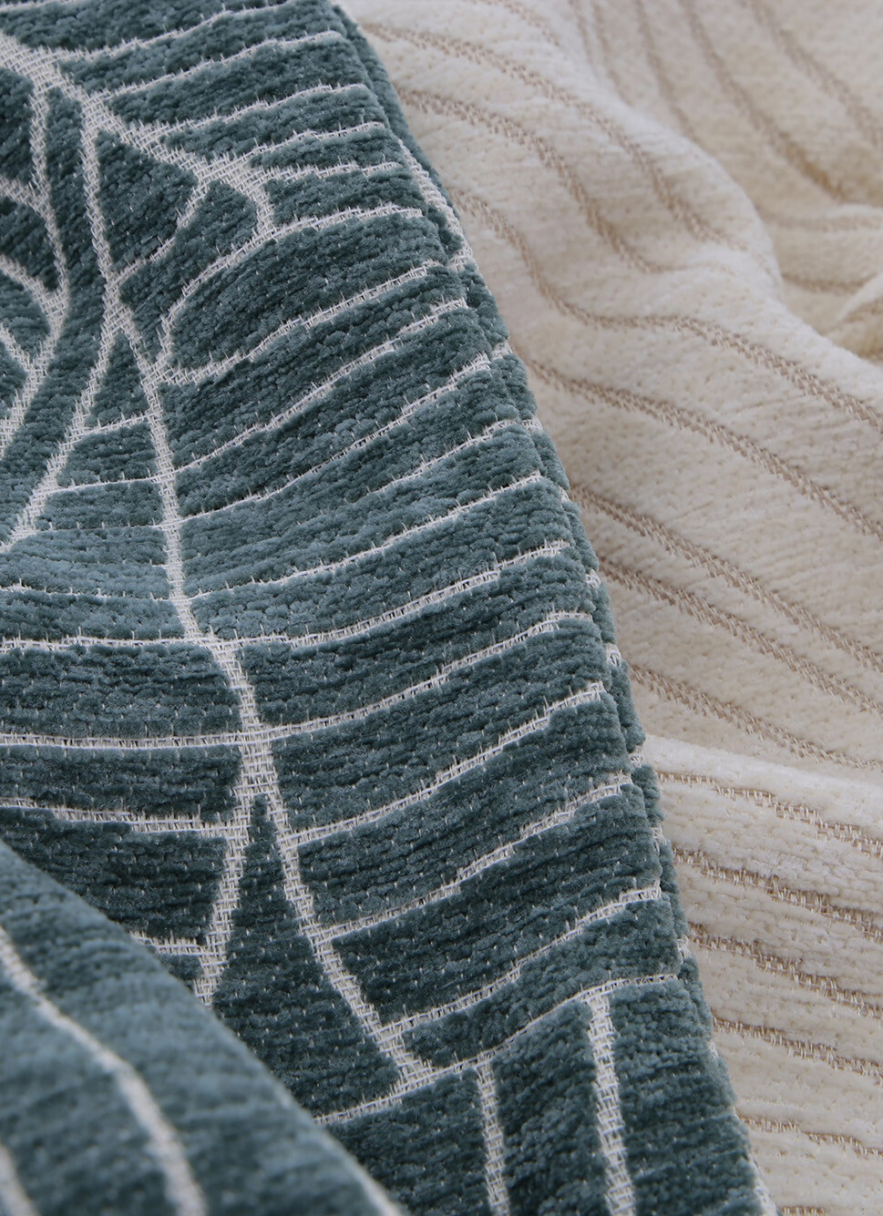 HOUSSE DE COUSSIN JACQUARD CHENILLE VERT