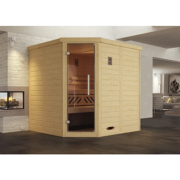 Ecksauna »Kemi Eck 1«, ohne Ofen, BxHxT: 195 x 200 x 195 cm
