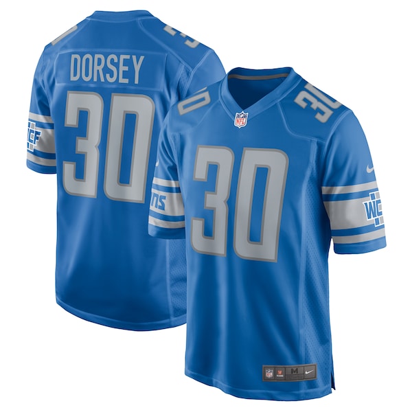 Khalil Dorsey Detroit Lions Nike  Game Jersey -  Blue