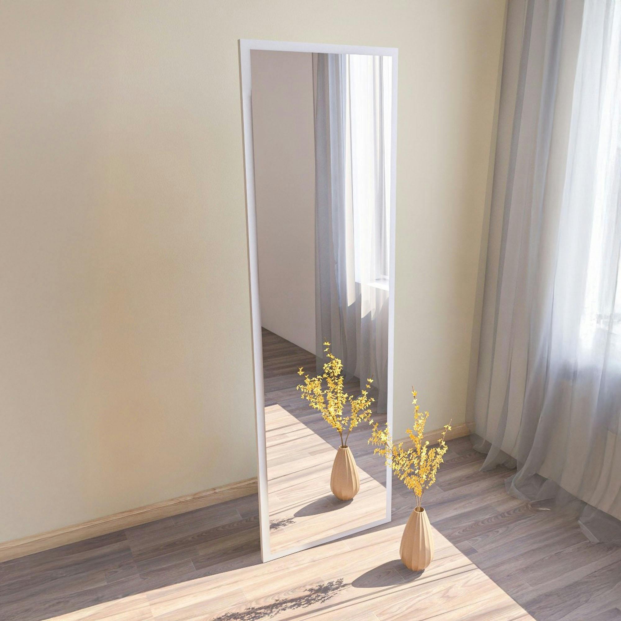 Grand miroir blanc plein pied 160 cm style moderne CODY
