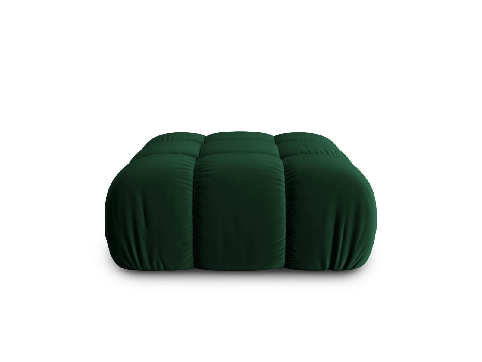 BELLIS - Pouf 1 place en tissu velours vert bouteille