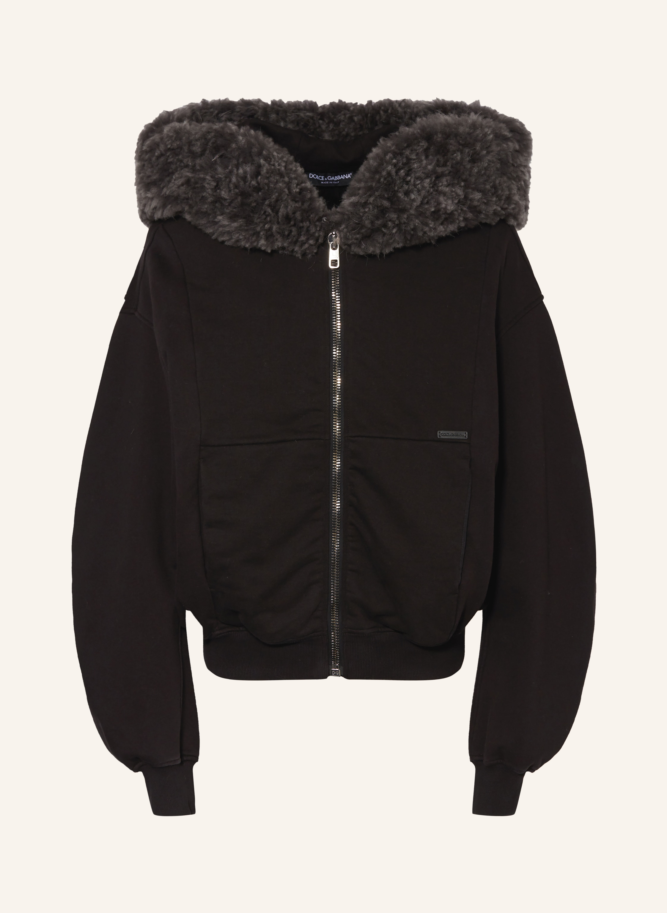 DOLCE & GABBANA Sweatjacke mit Kunstfell