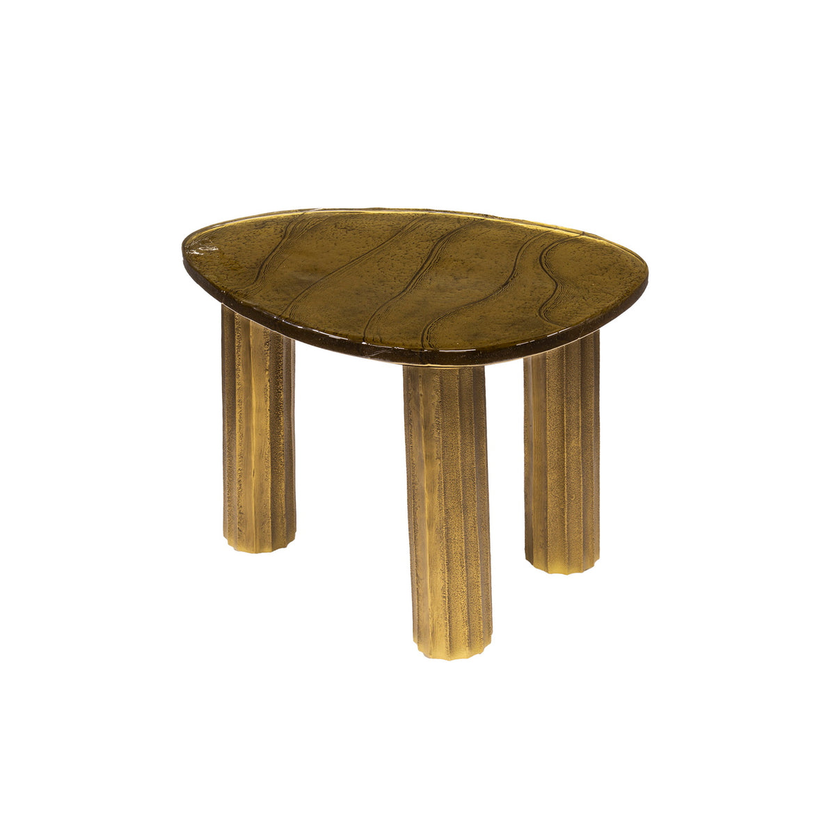 Giga Meubel Salontafel Eclipse - Goud Glas - 51x37x35cm