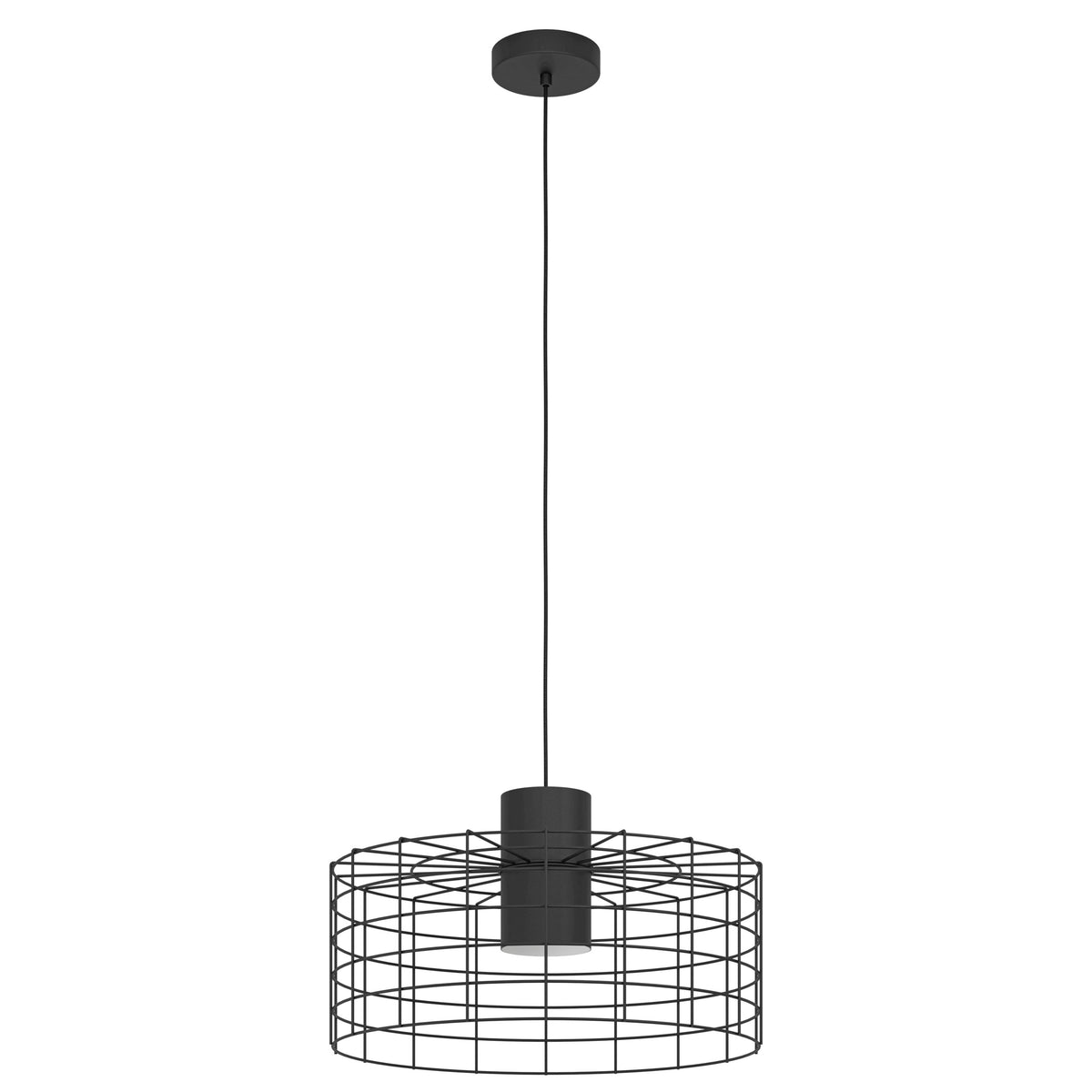 EGLO hanglamp Milligan - e27 - industrieel - ø 48 cm - zwart/wit