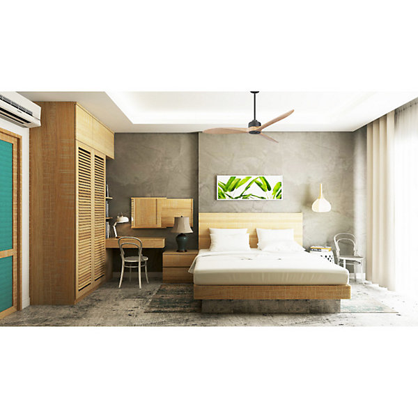 Modulo Latino III - Super destratificateur et ventilateur DC 132 cm noirpales bois clair idéal 26 à 40 m²