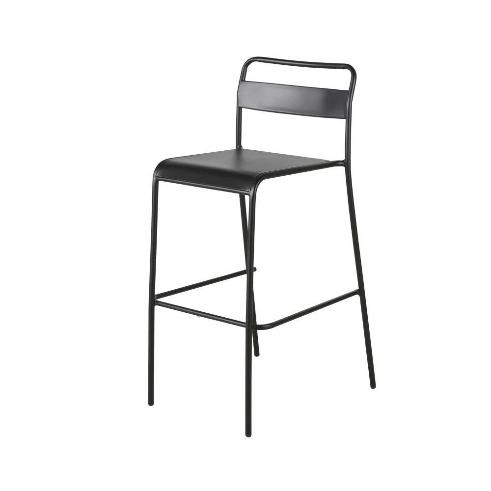 Belleville Business - Chaise de bar professionnelle en métal noir