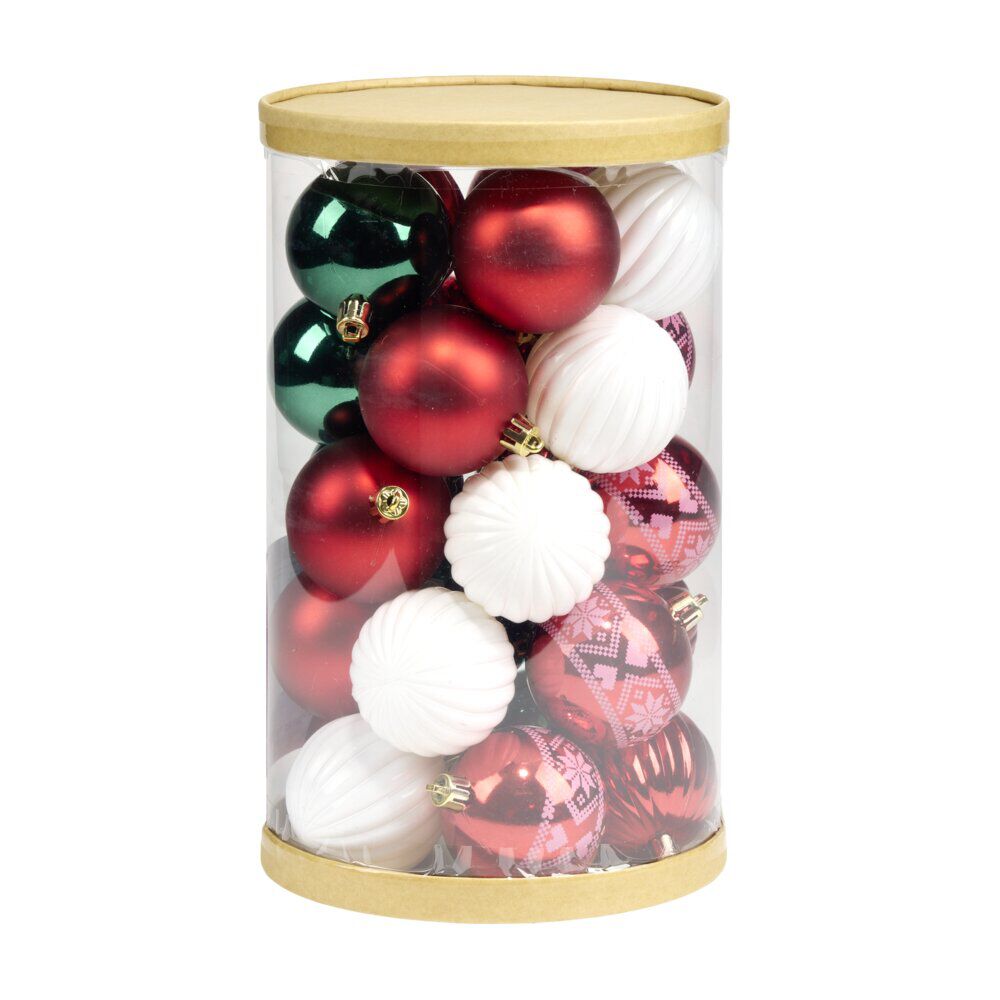 Boule de No&euml;l x25 traditionnelle Ø6.5cm