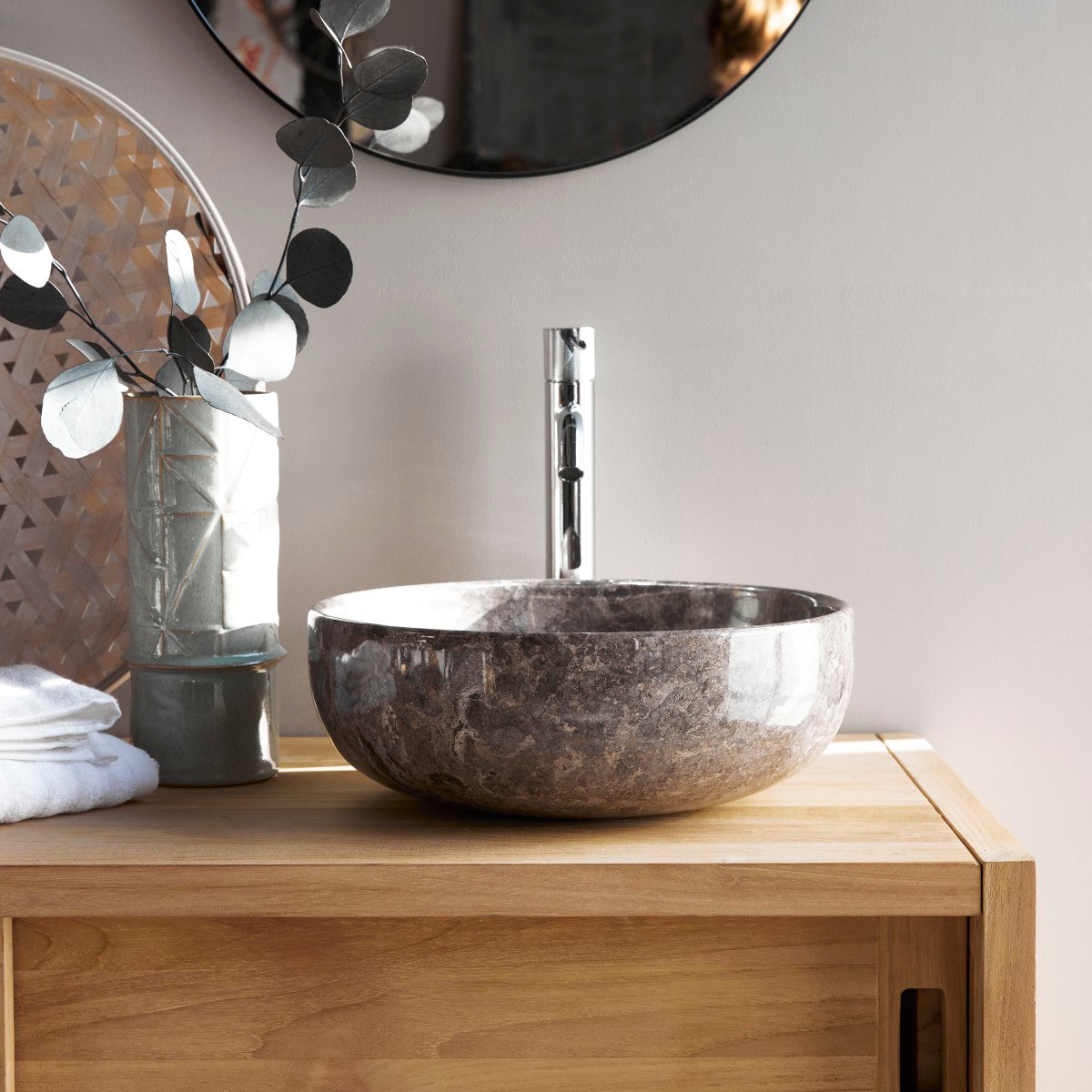 Tikamoon - Pia - Marmeren wastafel light grey