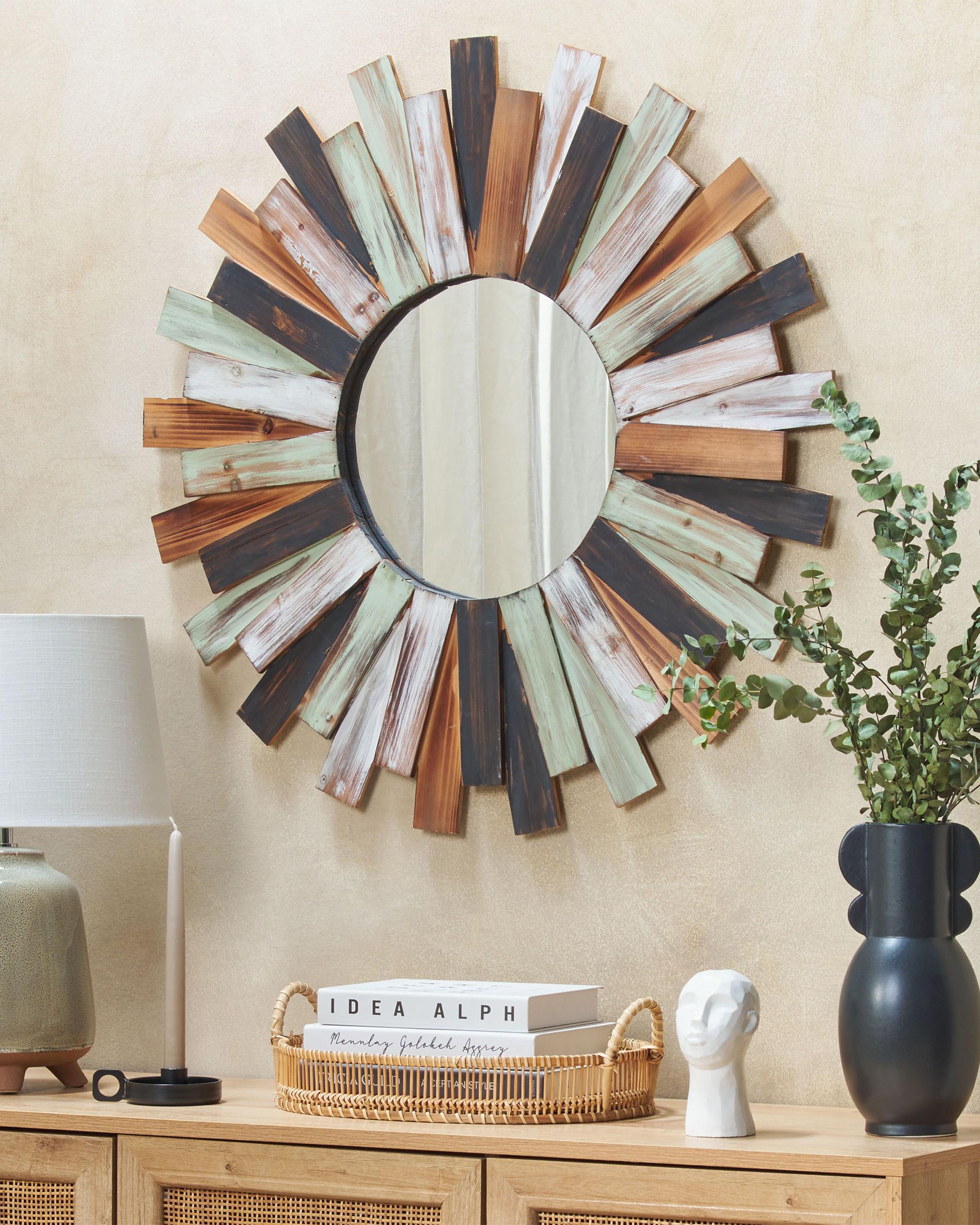 Wall Mirror TAMPICO 75 cm 75 cm Fir Wood Multicolour