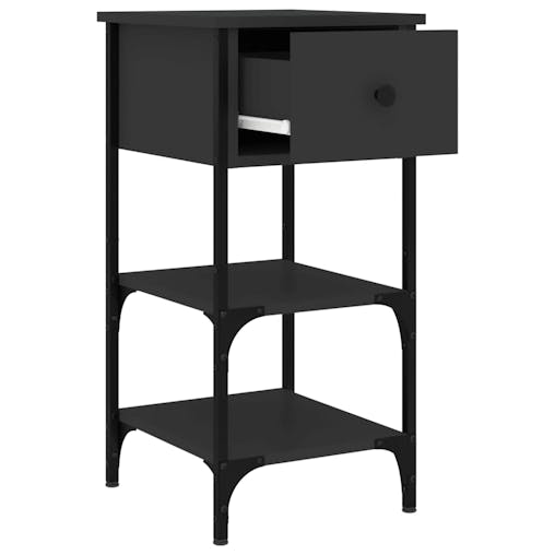NNEVL Bedside Cabinets 2 pcs Black 34x36x70 cm Engineered Wood