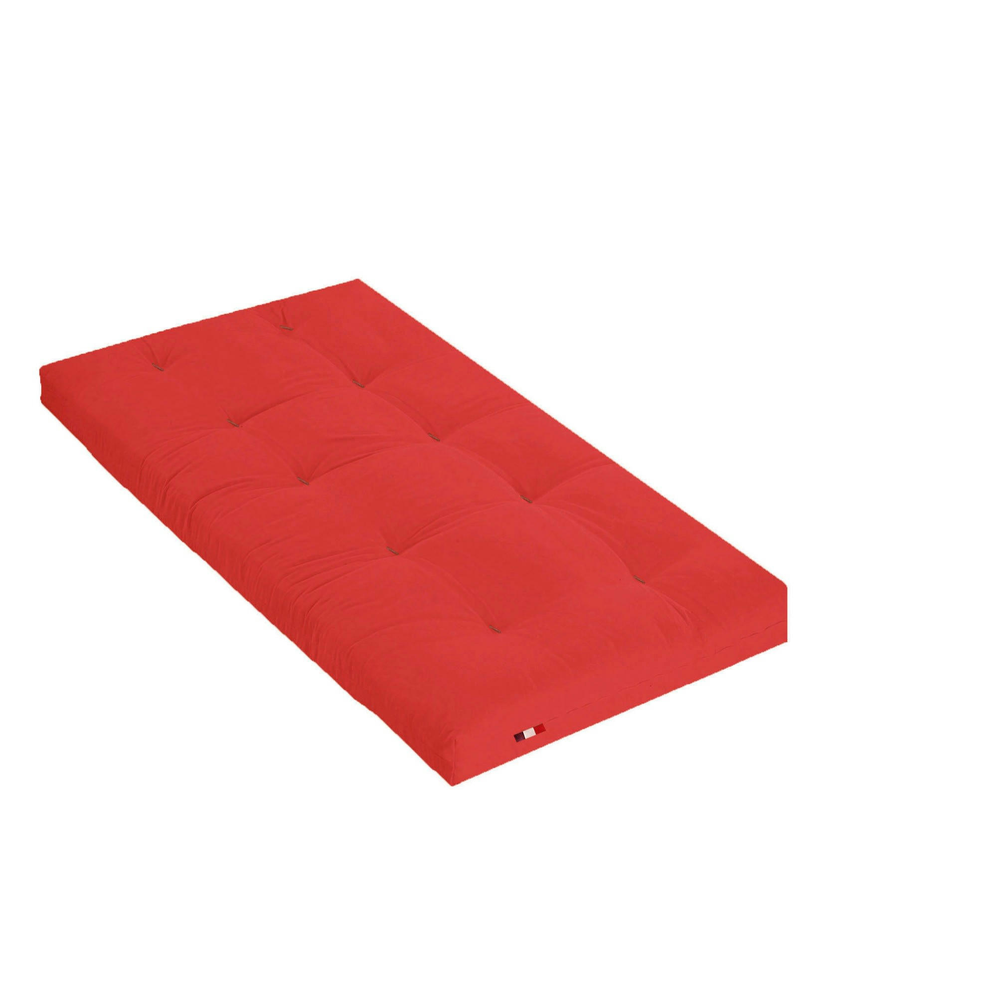 FUTON COTON - Matelas futon Coton Rouge 90x190