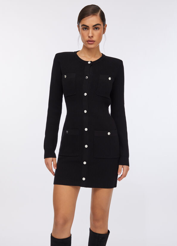 Abito in maglia con spalline imbottite