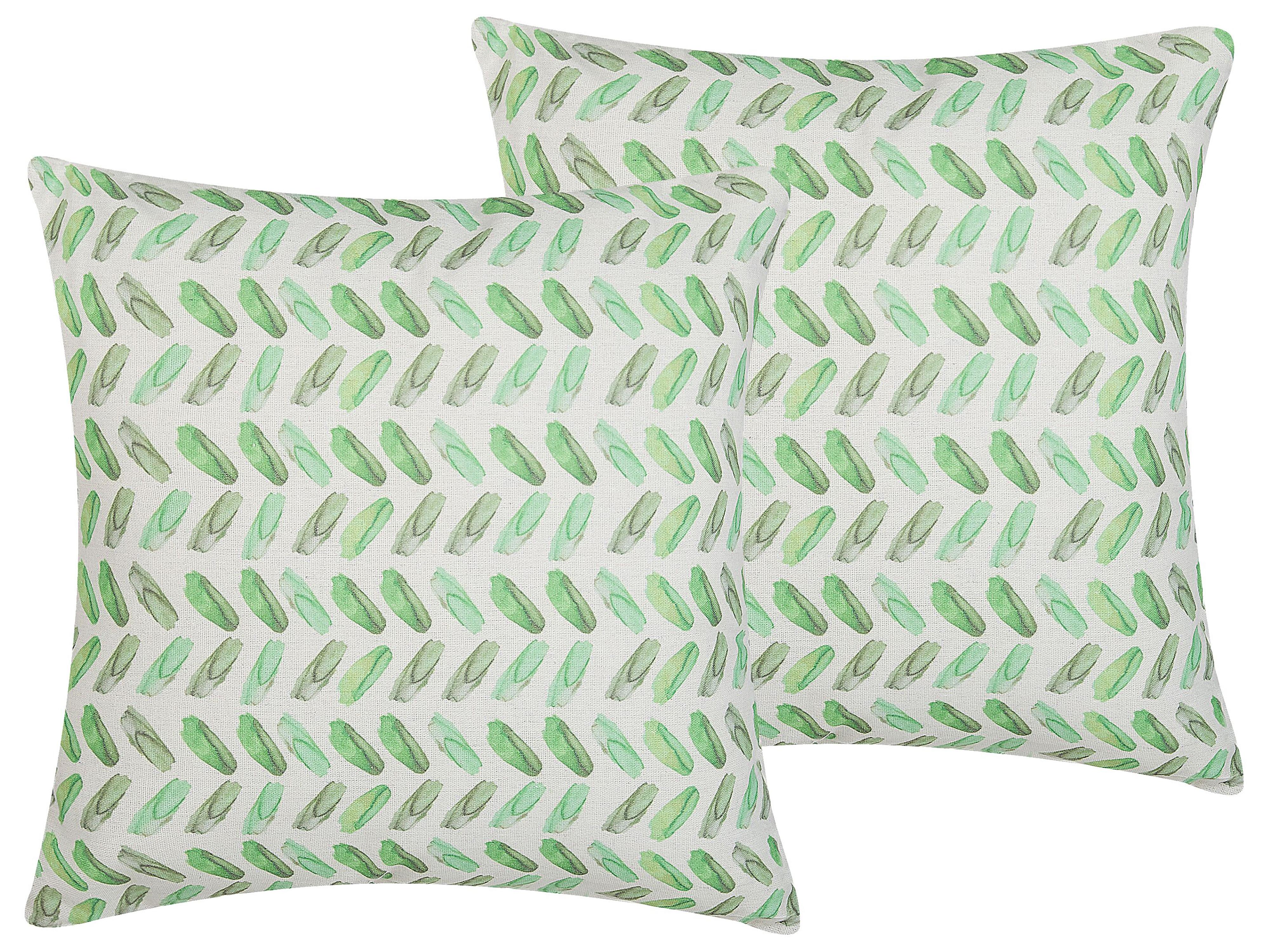 Throw Cushion PRUNUS 45 x 45 cm Green Abstract Pattern