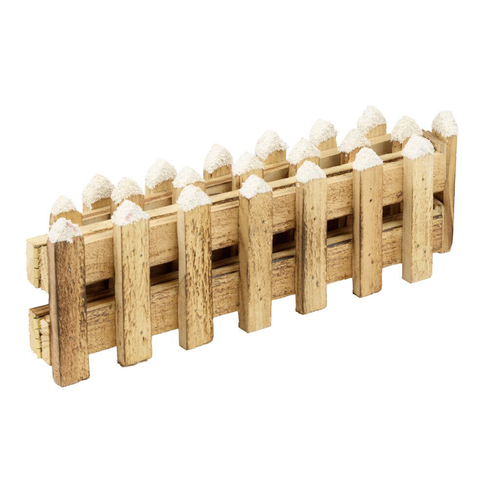 Barrière décorative bois pliable marron 90x2x10cm