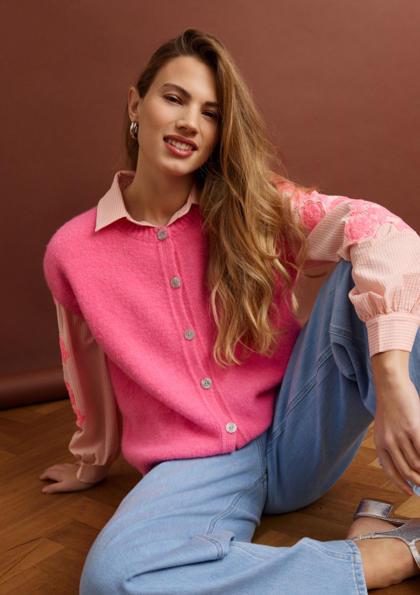 Mouwloos vest met structuur