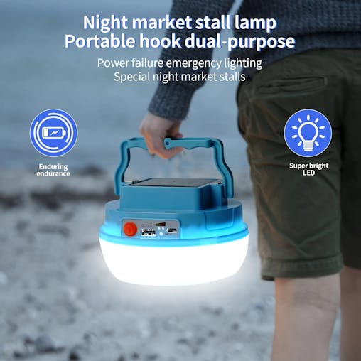 NNETM Solar LED Camping Light with Magnetic Base