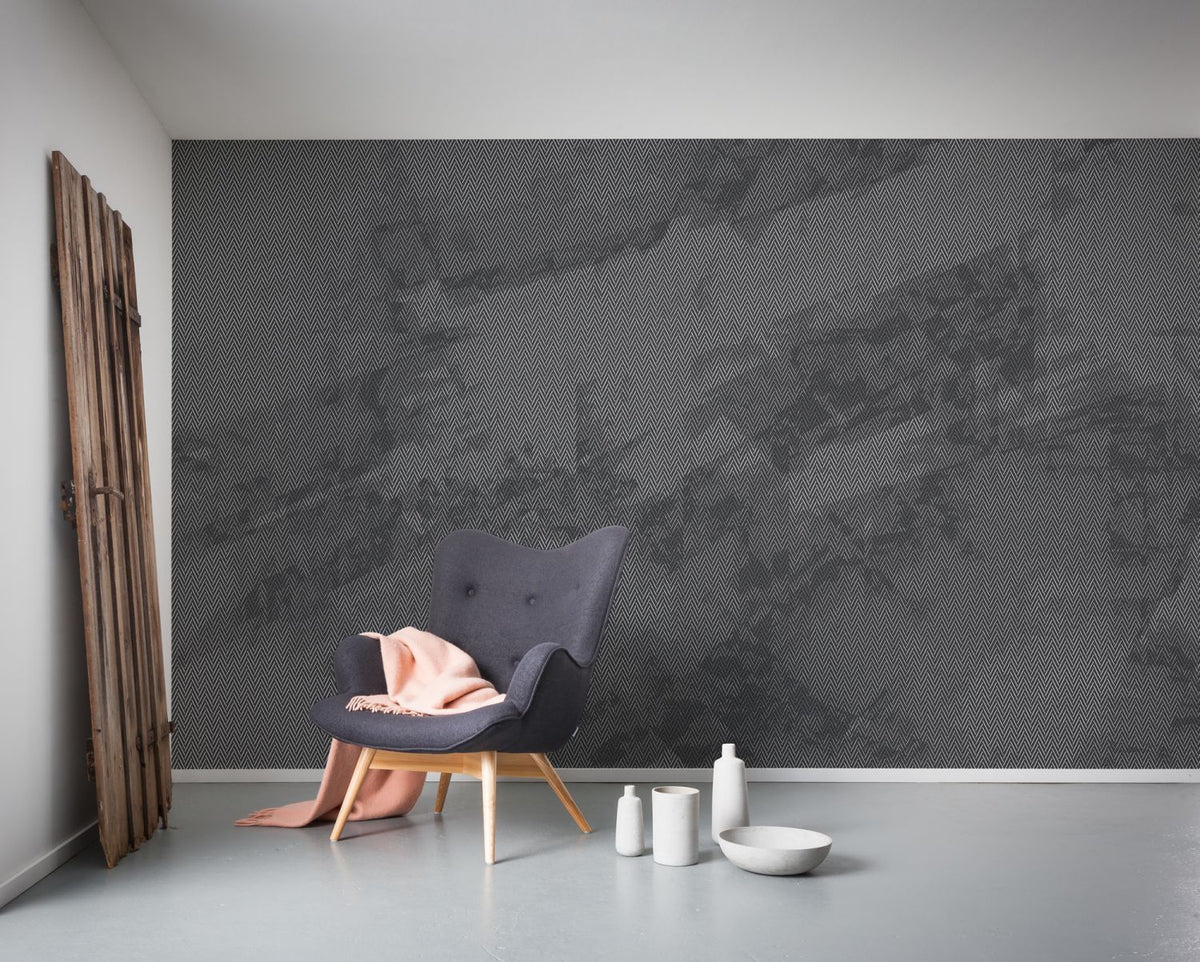 Sanders & Sanders fotobehang kunst donkergrijs - 400 x 250 cm - 611967